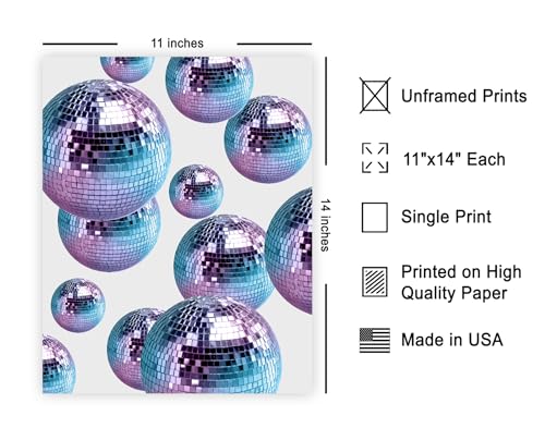 Poster Master Vivid Balls Print - Retro Disco Poster - Modern & Trendy Art - Preppy Disco Art - Chic Boho Housewarming Gift - Aesthetic Dorm or Nightclub Wall Decor - 11x14 UNFRAMED Wall Art - color: Style-02, size: 11"L x 14"W
