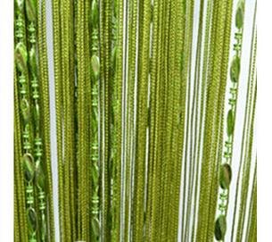 ave split 100cmX200cm Decorative Door String Curtain Beads Wall Panel Fringe Window Room Divider Blind for Coffee House Restaurant Parts Door Divider Tassel Screen Decoration (Grass green25) - color: Grass Green