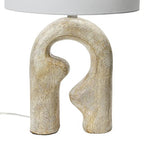 Creative Co-Op Modern Abstract Sculptural Table Lamp with Drum Shade, Distressed Natural - color: Natural