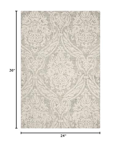 SAFAVIEH Abstract Collection Accent Rug - 2' x 3', Grey & Ivory, Handmade Wool, Ideal for High Traffic Areas in Entryway, Living Room, Bedroom (ABT204A) - color: Grey/Ivory, size: 2' x 3' (Rectangular)
