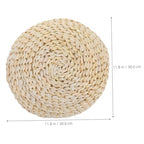 SOLUSTRE Natural Cotton Filling Meditation Cushion Yoga Mat Straw Braid Seat Pad Boho Pillow Decorative Cushion