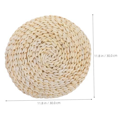 SOLUSTRE Natural Cotton Filling Meditation Cushion Yoga Mat Straw Braid Seat Pad Boho Pillow Decorative Cushion