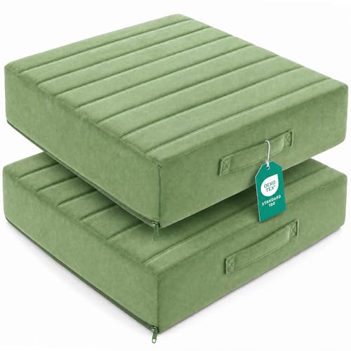 Codi Thick Replacement Couch Cushions 2 Sets, Upholstery Foam with Washable Covers for Sofa Cushion Chair Meditation - 24 × 24 × 5 Inch, High Density Foam, Green - color: Green, size: 24 Inch (Pack of 2)