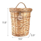 Hiceeden Wicker Hanging Wall Basket, Woven Front Door Flower Basket, Flat Hanging Storage Basket Wall Decor for Home, Garden, Pantry, Farmhouse - style: Country Rustic