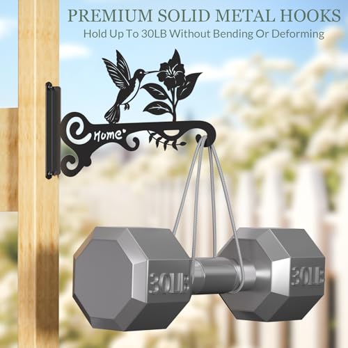 Metal Plant Hooks (2-Pack) - Decorative Wall Hangers with Bird Design for Indoor & Outdoor Use - Hanging Brackets for Plants, Flower Baskets, Bird Feeders, Lanterns - Patio, Garden, Home Decor - style: 2 Pcak Bird