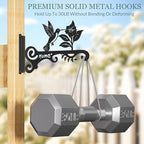 Metal Plant Hooks (2-Pack) - Decorative Wall Hangers with Bird Design for Indoor & Outdoor Use - Hanging Brackets for Plants, Flower Baskets, Bird Feeders, Lanterns - Patio, Garden, Home Decor - style: 2 Pcak Bird