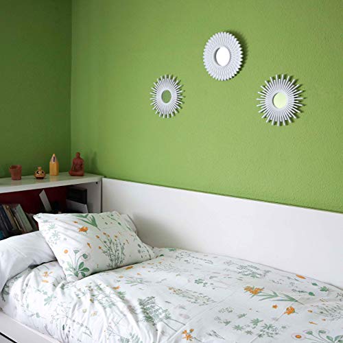 BONNYCO Wall Mirrors Pack of 3, Round White Mirrors for Home Decor, Bedroom and Room. Espejos Decorativos de Pared Sala Dormitorio, Circle Wall Decor Minimalist Vintage, Chic. Gifts for Women Mums - color: White