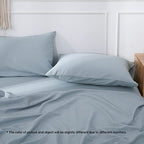 Simple&Opulence Linen Pillowcases 1 Pair Basic Style 55% Euro Linen 45% Cotton Blend Solid Color Flax Shams Set of 2, King Size 20"x40", Dusty Blue - color: Dusty Blue, size: 20"x40"