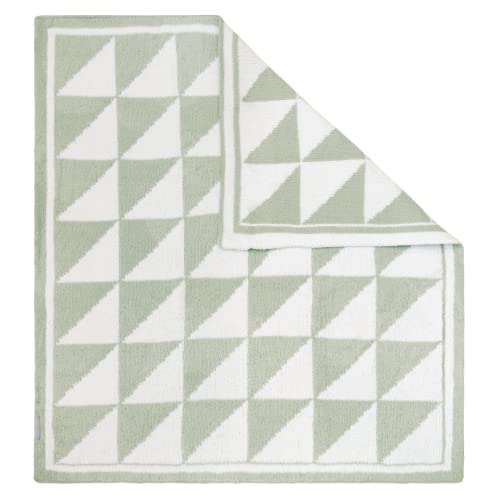 Living Textiles Sage Triangle Chenille Soft Baby Blanket Reversible Premium Cozy Fabric for Best Comfort - Infant, Toddler, Newborn, Swaddle, Nursery, Boy,Girl,Unisex, Throw,Crib,Stroller,Gift 40x30in - color: Sage