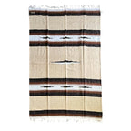Open Road Goods Mexican Diamond Blanket - XL Heavyweight Yoga Blanket – Handmade in Mexico - Thick Boho Serape Saltillo Style Throw for Beach, Picnic, Home, Camping and More! (Sand & Stone) - color: Sand & Stone