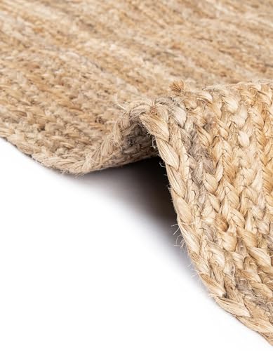 Rugs.com - Braided Jute Rug – 8 Ft Runner Natural Hand Braided Jute Rug – Eco-Friendly Flatweave for Hallways and Entryways - size: 2'7" x 8' (Runner)