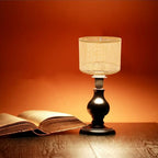 Rattan Lampshade 6.29X6.29X4.72 Inch Hand Woven Lamp Cover Natural Wicker Lamp Shade Soft Light Diffuser for Table Lamps Living Room Bedroom Decor