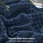 PHF 100% Cotton Waffle Pillow Shams Standard Size, 2 Pack 20" x 26" Soft Skin-Friendly Pillowcases, No Filling, Aesthetic Woven and Breathable Waffle Weave Pillow Case Covers for Bed, Blue Sapphire - color: Blue Sapphire, size: 26" x 20" (Pack of 2)