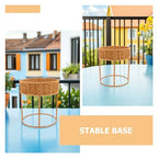 COLLBATH Plant Stand, Plant Basket Indoor, Small, Cute Planter Holder with Legs, Boho Style Flowers Display Rack Standing Floor Stool Shelf for Pot - size: 22.00X22.00X20.50CM