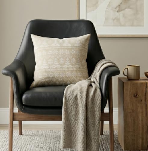SanVia Cotton Throw Pillow Covers 20x20 – Handwoven Jacquard Texture, Fade-Resistant, No Pilling – Hidden Zipper, Decorative Cushion Cover for Sofa, Couch, Bed – Insert Not Included (Boho, Green) - color: Olive Green, size: 20" x 20"