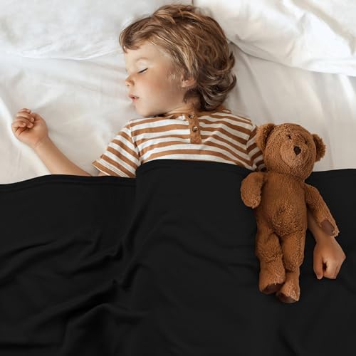 Utopia Bedding Knit Blanket King Size (90x102 Inches, Black) Soft Lightweight Jersey Breathable Sweatshirt Blanket for Bed,Couch & Sofa - color: Black, size: King