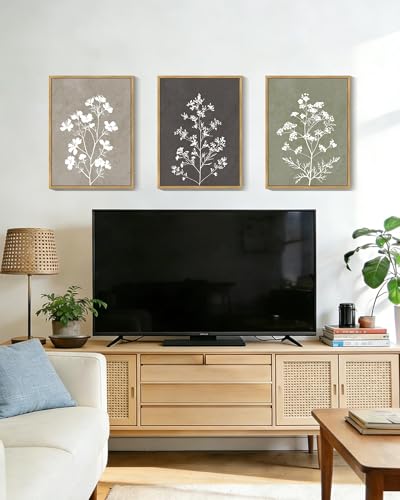 Drsoum Flower Framed Wall Art Vintage Floral Minimalist Wall Hanging Decor Farmhouse Colorful Botanical Prints Artwork for Office Dining Room Hallway 11x14in Natural Framed - color: Retro Flower, size: 11x14in, Natural Framed
