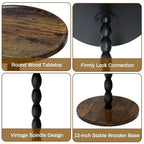 Plant Stand Indoor, 11’’ Round Wood Plant Stand Shelf for Pots, Heavy Duty 50 lbs Pedestal Flower Pot Stand with Raised Edge, Mid Century Modern Wooden Plant Holder for Indoor Plants
