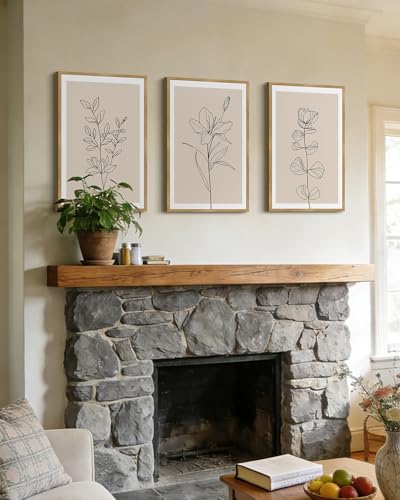 Drsoum Flower Bouquet Framed Retro Wildflower Botanical Pictures Prints Minimalist Modern Nature Plant Floral Rustic Artwork Bedroom Hallway Ready to Hang 16x24in Natural Framed - color: Vintage Dark Moody Flower, size: 24L" x 16W", Natural Framed