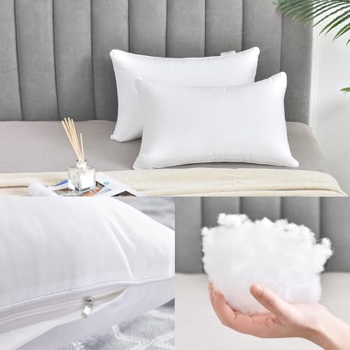 FAVRIQ 14 x 22 Pillow Inserts (Set of 2) - Premium Square Interior Sofa Throw Pillow with 100% Cotton Cover - Decorative Pillow Insert Pair - White Couch Pillow - size: 14x22 Inch