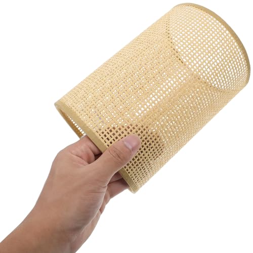 UKCOCO Rattan Woven Lamp Shade for E27 E14 Bulbs Rustic Cylinder Lampshade for Table Lamps Floor Lamps Pendant Lighting Boho Style Home and Hotel Decor 5.5 Inch