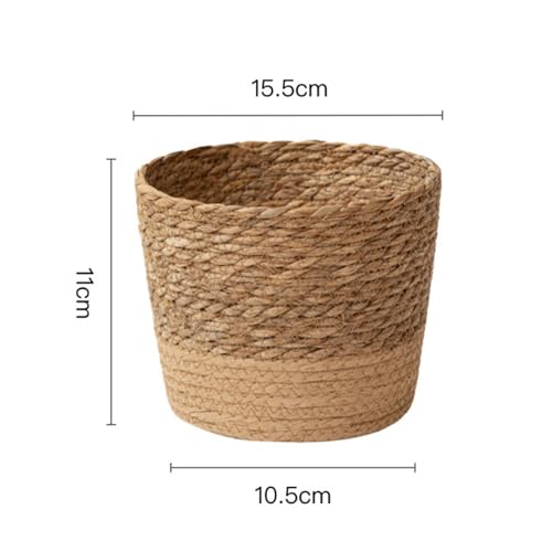 MagiDeal Woven Planter Basket,Storage Bins Ornament Flower Vase Flower Pot Planter Containers for Kitchen Home Outdoor,Office Picnic, S - size: Small