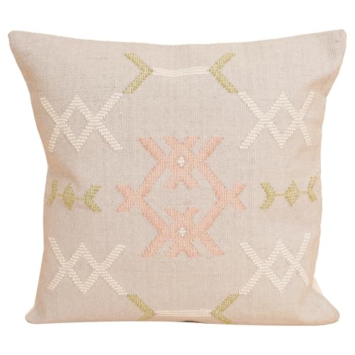 Indian Cotton Cushion Cover Sabra Kilim Pillow Cover Designer Decorative Sofa 18x18 Inche Handwoven Cushion Case for Farmhouse Home Decor Spring Decorative Pillow (Pattern 4) - color: Pattern 4