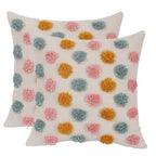 Holibeat Fluffy Dot Pillow Covers Decorative Throw Pillowcases Pack of 2 (Pink Blue Orange, 18" x 18" (Pack of 2)) - size: 18" x 18" (Pack of 2)