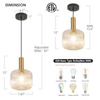 8 Inch Clear Glass Pendant Lights Small Modern Chandelier Pendant Lighting Mid Century Hanging Lights Adjustable Kitchen Island Light for Dining Room Bedroom Hallway - color: 8 Inch Clear