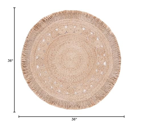 SAFAVIEH Natural Fiber Collection Area Rug - 3' Round, Natural, Farmhouse Jute Design, Ideal for High Traffic Areas in Living Room, Bedroom (NF175A) - color: Natural, size: 3' (Round)