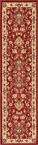 Unique Loom Sialk Hill Collection Area Rug - Washington (2' 2" x 8' 2" Runner, Burgundy/ Cream) - color: Burgundy/Cream, size: 2'2" x 8'2" (Runner)