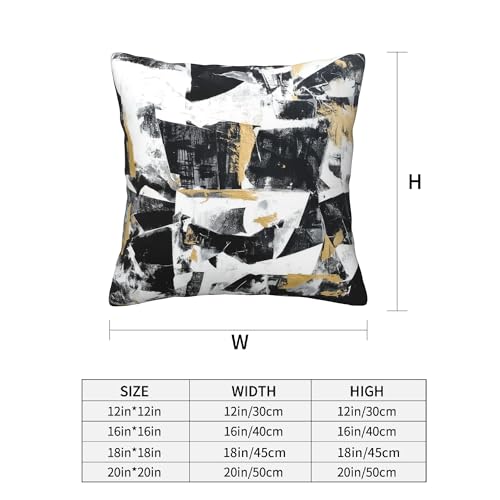 Black White Abstract Throw Pillow Covers 18 X 18 Inch Set of 4 Decorative Cushion Cover Home Decor for Sofa Chair Couch Bedroom Living Room - color: Black White Abstract