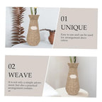 Holibanna Floor Vase Decorative Woven Vase Plant Stands Rustic Wedding Decor Wicker s Tall Ornament European Style Flower Basket Desktop Flower Arrangement Office Straw
