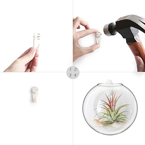 Mkono Wall Hanging Planter Propagation Station Glass Flower Vase for Hydroponics Plants, Bathroom, Home Office Living Room Decor Gift, Oblate Set of 4(Plants not Included)