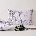 Nanko Marble Pillow Case/Pillow Shams Queen Set of 2, Microfiber Pillow Cases Covers, Soft Comfortable for Home Hotel Bed, Grey White Decorative for Men and Woman, 20 x 30 inch