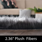 Latepis Dark Gray 2x5 Rug Runner Shaggy Machine Washable Faux Fur Rug Fluffy Shag Rugs for Living Room Bedroom Throw Rugs Room Runner - color: Dark Grey, size: 2' x 5' (Runner)