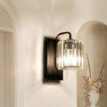 Grneric Crystal Wall Sconces,Black Sconce Wall Light Fixtures Modern Sconces Wall Lighting Single Indoor Wall Sconce for Living Room Bathroom Hallway Stairway Bedroom 10 Inch - color: Crystal Glass Sttyle