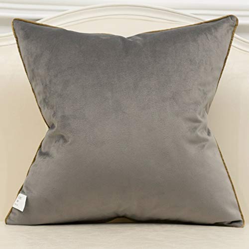 Avigers 18 x 18 Inches Gray White Gold Leather Striped Patchwork Velvet Cushion Case Luxury Modern Throw Pillow Cover Decorative Pillow for Couch Living Room Bedroom Car - color: Gray, size: 18" x 18" (Pack of 1)