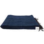 Open Road Goods Solid Color Mexican Yoga Blanket – Large Handwoven Throw for Yoga, Beach, Camping or Home – Soft and Durable Cotton Blend - color: Slate Blue Blanket