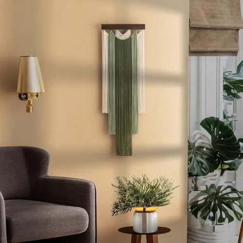 M MANUAL Macrame Wall Hanging 15.7x47.2Inch Fiber Handmade Macrame Wall Hanging Bohemian Yarn Tapestry Living Room Bedroom Modern Home Decor For Boho Home Decoration (A) - color: A