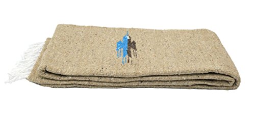 Open Road Goods Mexican Thunderbird Yoga Blanket, Handwoven Throw for Yoga, Meditation, and Home Décor – Versatile Blanket for Beach, Picnic, Camping, or Outdoor Use - color: Tan/Beige