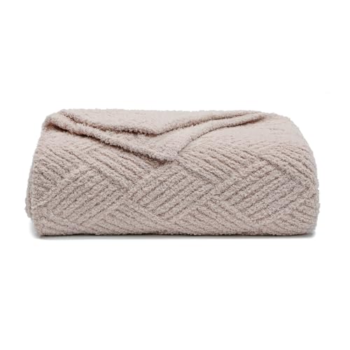 bearberry Super Soft & Fuzzy Minky Throw Blanket Lightweight All-Season - Diamond Stitch Plush Fleece for Couch, Bed, Sofa | Machine Washable Cozy Gift for Women, Men, Home (Beige, 40”x50”) - color: Argyle Knit Beige, size: Kids(40″x50″)