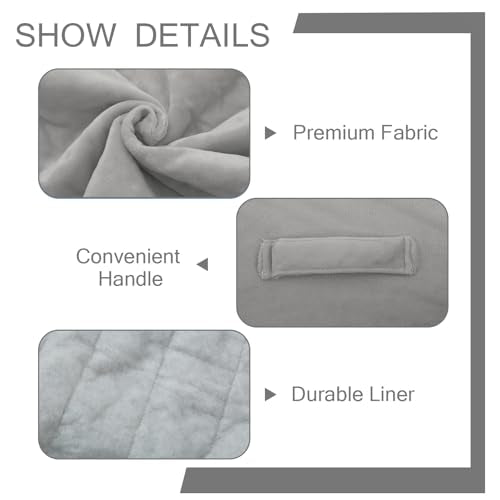 MeMoreCool Square Stuffed Pouf Ottoman Foot Rest, Floor Pouf Foot Stool with Foam Chunk Filling, Soft Stuffed Ottoman Footrest for Living Room, Light Grey - color: Striped Light Grey