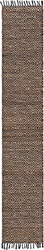 Unique Loom Braided Jute Collection Area Rug - Assam (2' 2" x 12' 2" Runner, Black/ Natural) - color: Black/Natural, size: 2'2" x 12'2" (Runner)