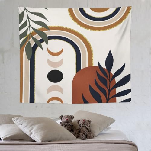 Boho Leaf Tapestry,Bohemian Mid Century Palm Tropical Leaf Abstract Modern Minimalism Wall Hanging Neutral Home Decor Art for Living Room Bedroom Dorm 40"x30" - color: Boho Leaf-8, size: W40xL30in