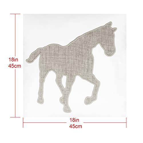 Animal Cotton Throw Pillow Covers Horse Pattren Embroidered 18x18 Inches for Couch Cushions Covers (White) … - color: Horse-white
