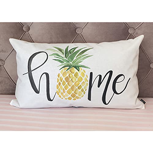EKOBLA Retro Pineapple Decorative Throw Pillow Case Tropical Exotic Fresh Fruit Cotton Linen Cushion Case for Sofa Couch 12x20 Inches - color: Multi-bs06, size: 20" x 12" (Pack of 1)