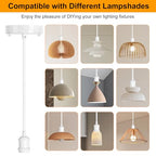 Upgraded White Pendant Light kit, UL E26/E27 Lamp Socket with Aluminium Enclosure Pendant Light Cord, Industrial Hanging Light Cord Kit with Adjustable Length, Mini Edison Retro Lamp Socket