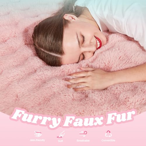 Hobestluk 3 in 1 Bean Bag Chair Giant Bean Bag Chairs for Adults with Bubble Cover Convertible Bean Bag Floor Cushion with Machine Washable Cover for Living Room (Bubble Pink) - color: Peach Pink