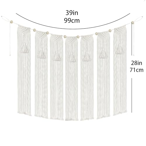 onaner Boho Wall Macrame Hanging with Hanging Rope,Boho Wall Hangings Woven Tapestry,Natural Cotton Handwoven Tapestry,Macrame Decor for Windows,Walls,and Above Bed Decor,28"x39"